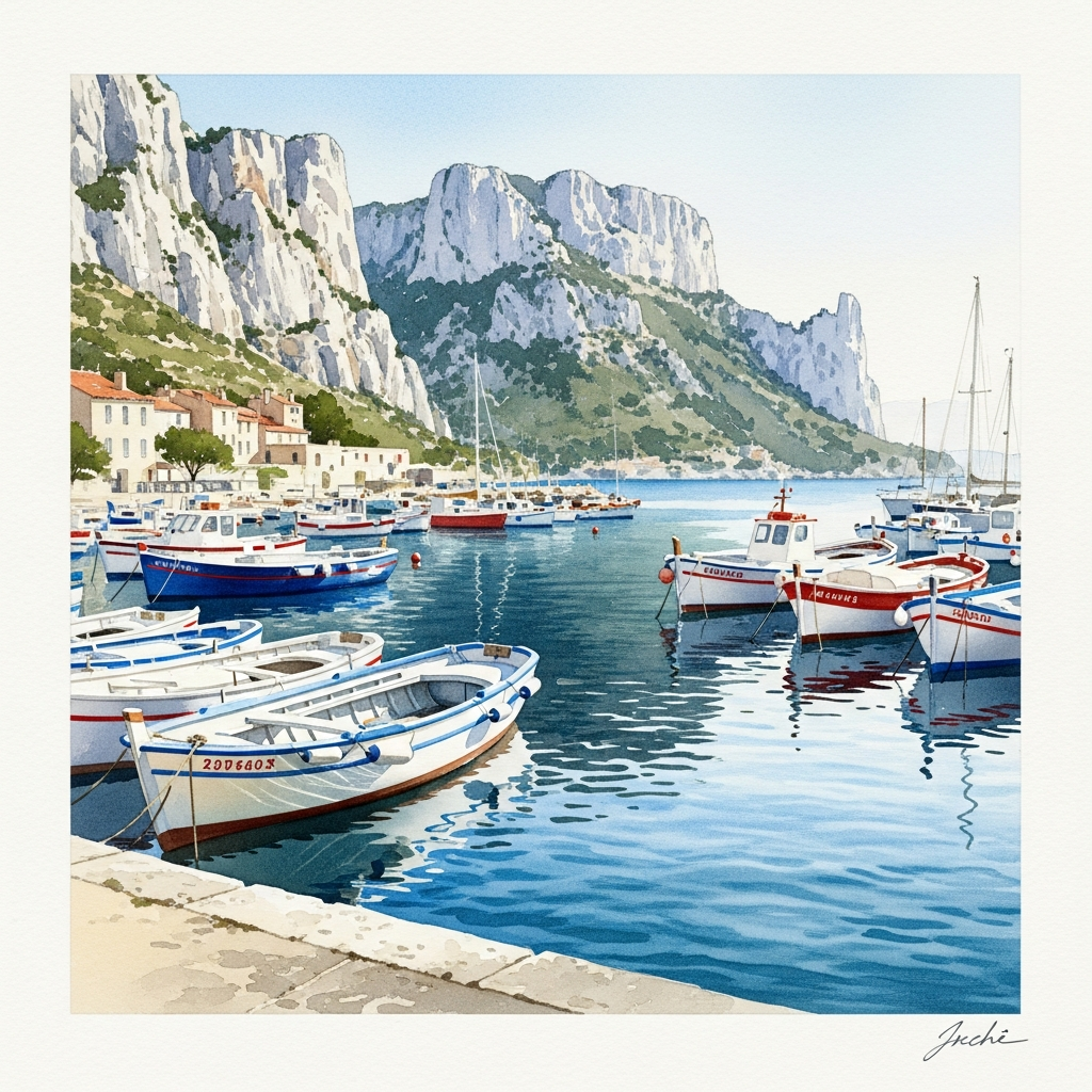 Aquarelle — Port de Cassis