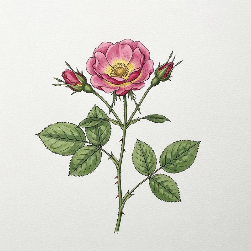 Illustration Botanique — Rosa Centifolia